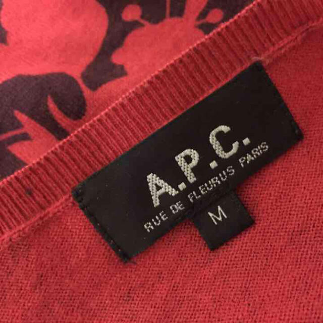 A.P.C(アーペーセー)のAPC アーペーセー レッド ブラック バラ ローズ 赤黒カットソーM レディースのトップス(カットソー(半袖/袖なし))の商品写真