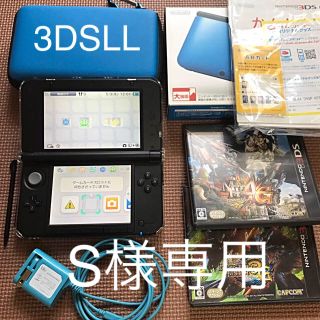 ニンテンドウ(任天堂)の【美品】3DSLL★ブルーメタリック♪メモリーカード4G/タッチペン/ソフト2枚(携帯用ゲーム機本体)