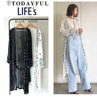 トゥデイフル(TODAYFUL)のみぃ様専用♡トゥデイフル 刺繍ロングガウン(カーディガン)