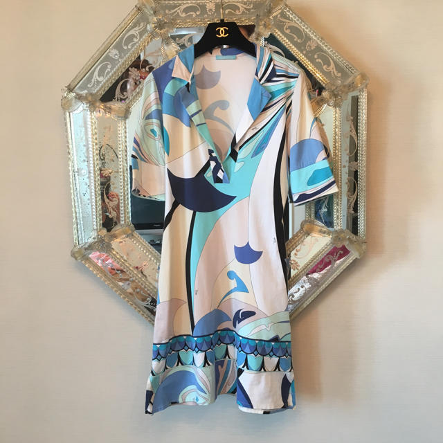 EMILIO PUCCI(エミリオプッチ)のプッチ夏柄ワンピース💙💙💙💙💙💙最終値下げ レディースのワンピース(ミニワンピース)の商品写真