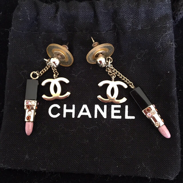 CHANEL シャネル♡ココ×ピンクリップスティックモチーフ ピアス♡