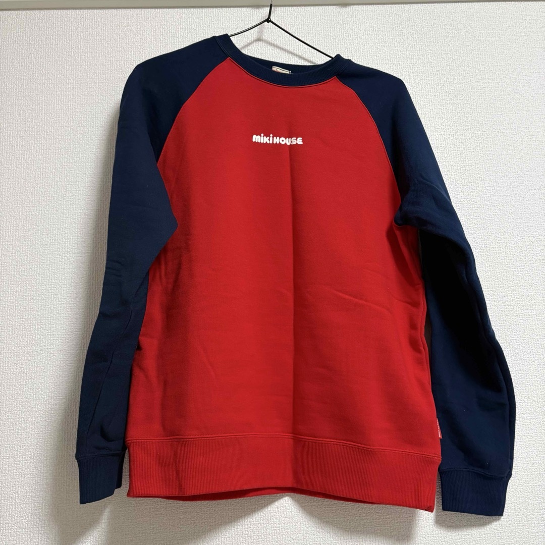 mikihouse - 美品 ミキハウス ロゴ スウェット トレーナー レッド