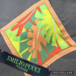 エミリオプッチ(EMILIO PUCCI)のEMILIO PUCCIエミリオプッチ正方形シルクスカーフ 57cm×57cm(バンダナ/スカーフ)