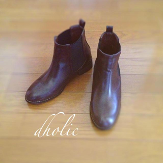 ディーホリック(dholic)の新品 サイドゴアショートブーツ ブラウン(ローファー/革靴)