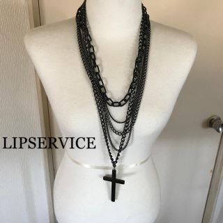 リップサービス(LIP SERVICE)のLIP SERVICE ★ 5連チェーンクロスネックレス(ネックレス)