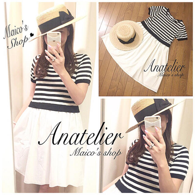 anatelier(アナトリエ)の美品♡アナトリエ♡モノトーン♡ドッキングワンピース レディースのワンピース(ひざ丈ワンピース)の商品写真