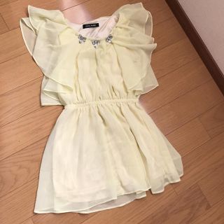 セシルマクビー(CECIL McBEE)の＊セシルマクビー ビジュー チュニック イエロー Mサイズ＊(チュニック)