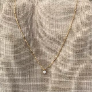 アガット(agete)のアガット agete 一粒ダイヤネックレス k18 0.05ct(ネックレス)