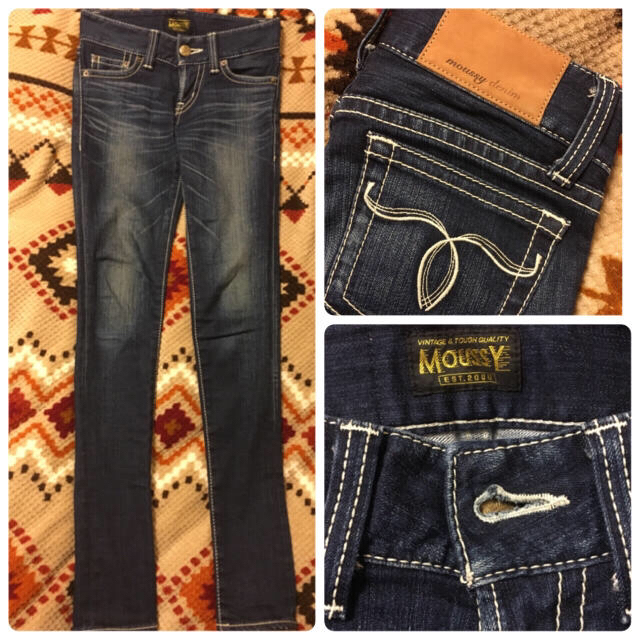 moussy(マウジー)のレア☆MOUSSY Deep BLU POWDER Skinny☆23 レディースのパンツ(デニム/ジーンズ)の商品写真