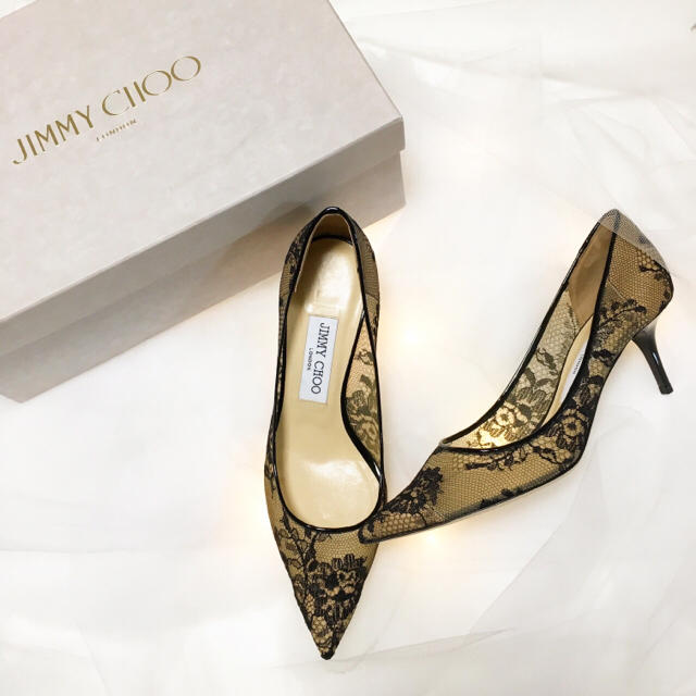 直販人気商品 jimmy choo ブラックレースパンプス | partyinabox.uk