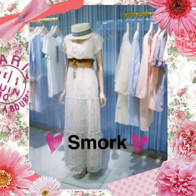 Smork(スモーク)の❣Smork❣️刺繍小花ハイウエストマキシワンピース レディースのワンピース(ロングワンピース/マキシワンピース)の商品写真