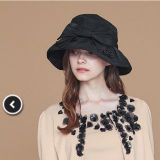 トゥービーシック(TO BE CHIC)のTo be chic 帽子 ブラック リボン(ハット)