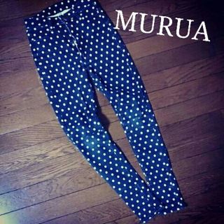 ムルーア(MURUA)のMURUA ドット柄ハイウエストパンツ(デニム/ジーンズ)