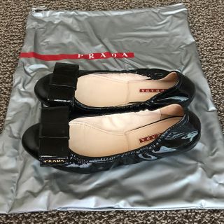 プラダ(PRADA)の【試着のみ】プラダ☆リボン シューズ 23cm(バレエシューズ)