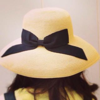 エージー(AG)の麦わら帽子♡日よけに♡リボン付き(ハット)