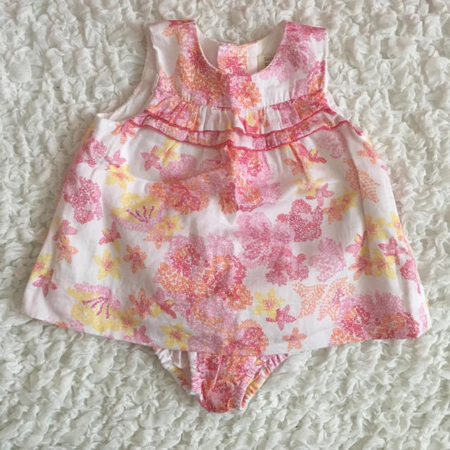 ZARA KIDS(ザラキッズ)の【送料込】zara mini  コンビ素材ワンピース 62cm キッズ/ベビー/マタニティのベビー服(~85cm)(ワンピース)の商品写真