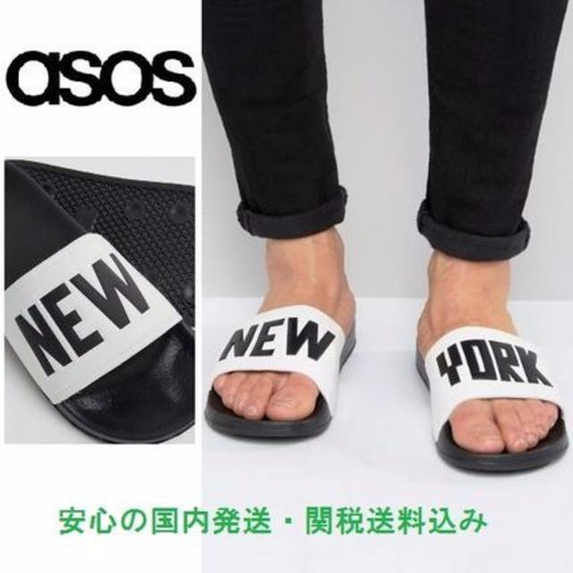 asos(エイソス)の売りたいので、超お得にします！！新品☆ニューヨークプリントサンダル♪ メンズの靴/シューズ(サンダル)の商品写真