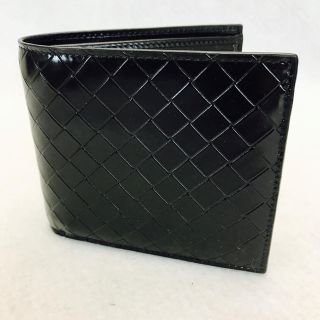 ボッテガヴェネタ(Bottega Veneta)のボッテガヴェネタ 二つ折り財布 カーフレザー 黒(折り財布)