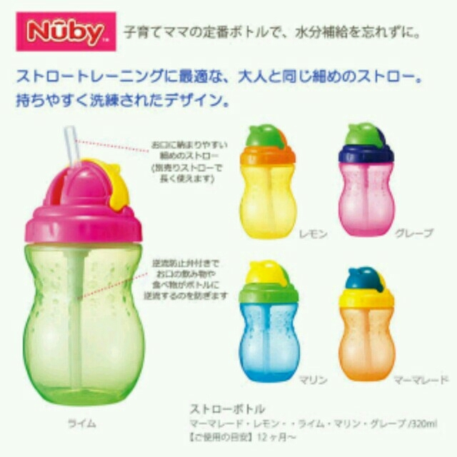 Nuby ストローボトル 320ml キッズ/ベビー/マタニティの授乳/お食事用品(水筒)の商品写真