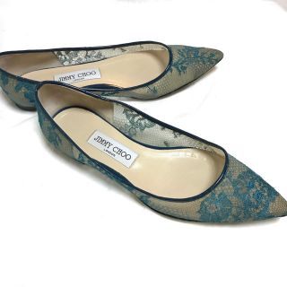 ジミーチュウ(JIMMY CHOO)のジミーチュウ jimmy choo フラット レース パンプス 37 美品(ハイヒール/パンプス)