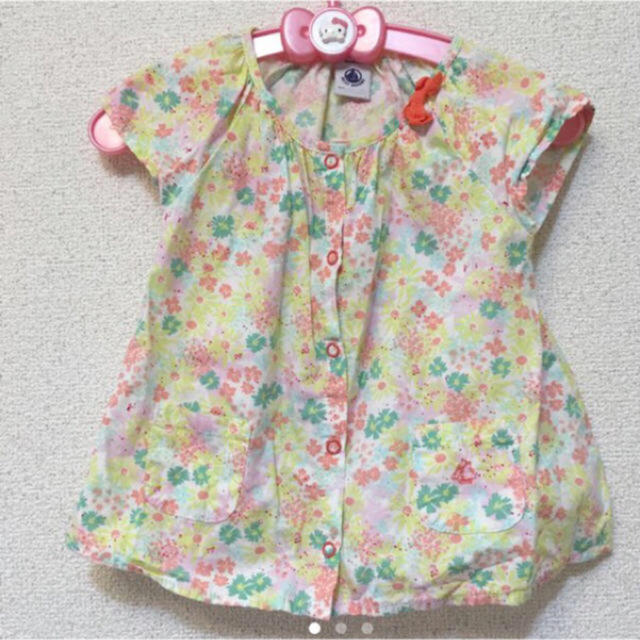 美品 petit bateau プチバトー 18M 花柄 カットソー 帽子