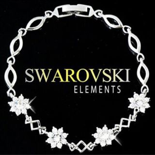 スワロフスキー(SWAROVSKI)の【SWAROVSKI ELEMENTS】 フラワーデザイン ブレスレット 人気(ブレスレット/バングル)