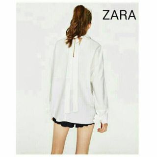 ザラ(ZARA)の正規品♡ZARA リボンカフス＆バックシャツ(シャツ/ブラウス(長袖/七分))