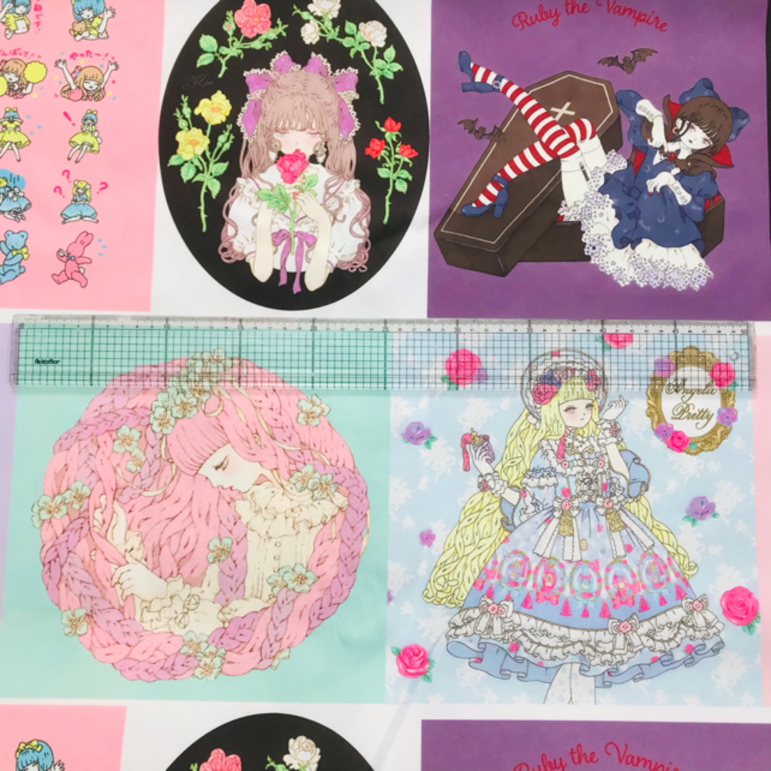 女の子パネル生地ハンドメイド★きゃんべる 新品 可愛い女の子パネル キャンバス生地 Bの通販 by みちゃん's shop