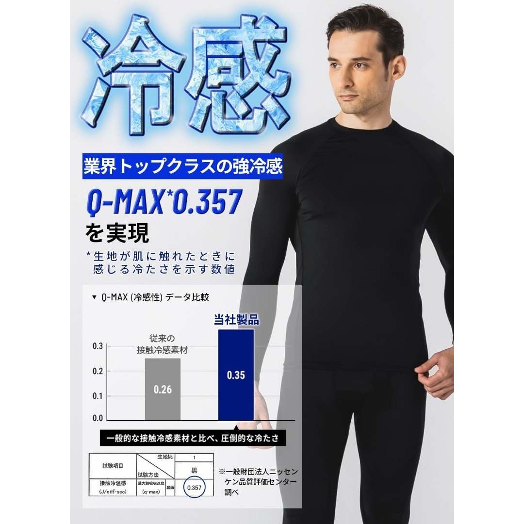 【特価セール】コンプレッションウェア メンズ 長袖 インナー 黒 白 クルーネッ メンズのファッション小物(その他)の商品写真