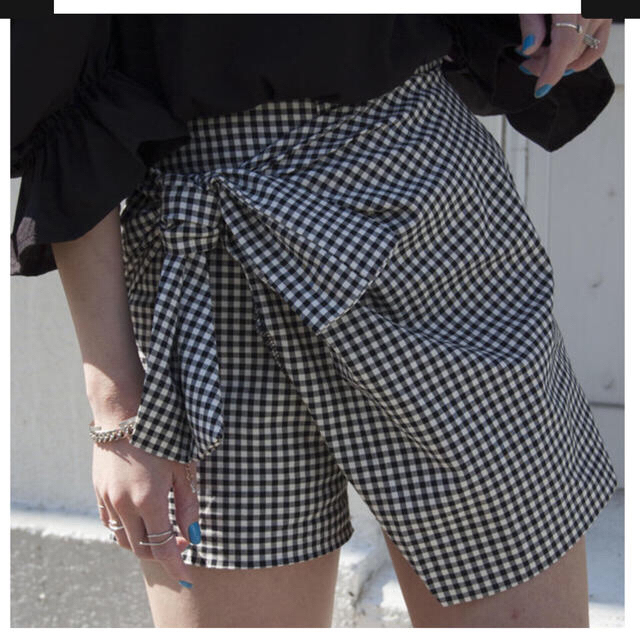 gingham lap skirt pants