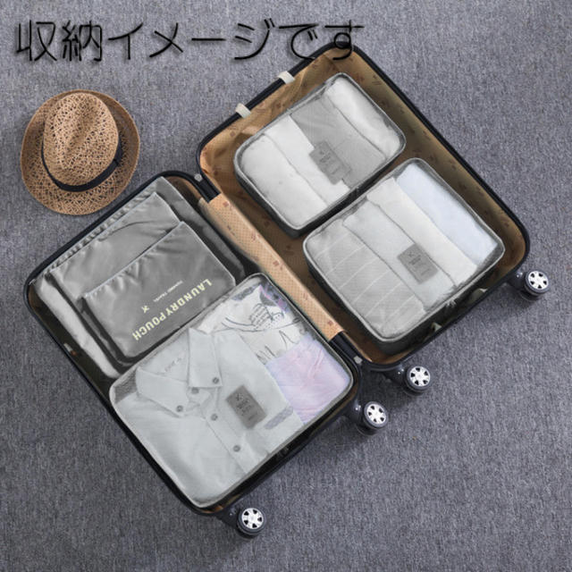 【新品・即送】６点セット!!トラベルポーチ♪旅行のパッキング等に☆花柄 レディースのファッション小物(ポーチ)の商品写真