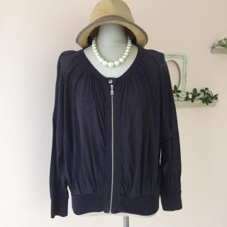 ユナイテッドアローズ(UNITED ARROWS)の美品◆ユナイテッドアローズ◆夏透け感コットンサマーブルゾン◆ネイビー紺(ブルゾン)