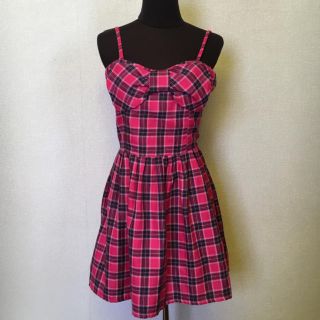 【美品】タータンチェックワンピース♪(ひざ丈ワンピース)