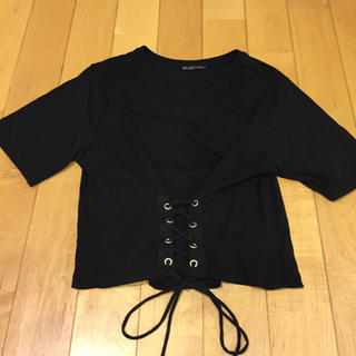 ザラ(ZARA)のコルセット レースアップ Tシャツ(Tシャツ(半袖/袖なし))