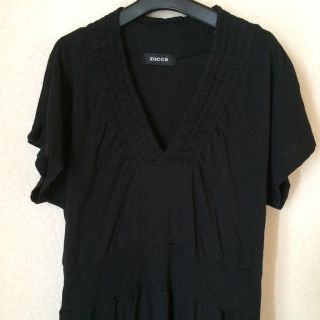 ズッカ(ZUCCa)のZUCCA黒ワンピース☆チュニックTシャツ(ひざ丈ワンピース)