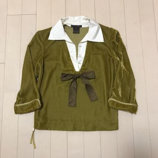 ルイヴィトン(LOUIS VUITTON)の本物 ルイヴィトン ベロア/リボン付き 七分袖 カットソー 34   (カットソー(長袖/七分))