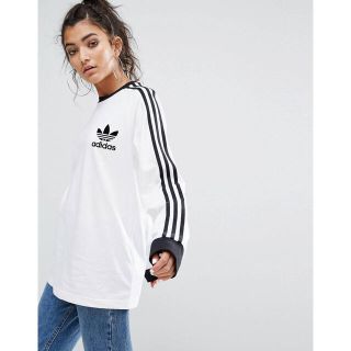 アディダス(adidas)の【新品】1点のみ♡UK8サイズadidas originals 3ライン ロンT(Tシャツ(長袖/七分))