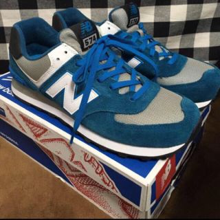 ニューバランス(New Balance)のbr6614様専用！！【新品】ニューバランス574（ブルー:27.0㎝）(スニーカー)