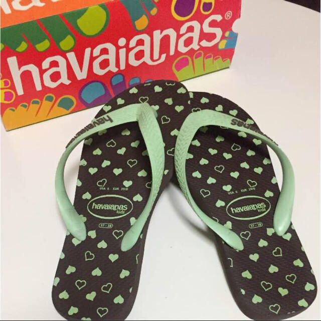 havaianas(ハワイアナス)のMAXsale‼️《比較的美品》ハワイアナス★ビーチサンダル／ハート柄 レディースの靴/シューズ(ビーチサンダル)の商品写真