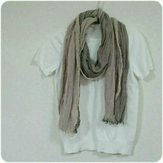 ムジルシリョウヒン(MUJI (無印良品))のdouble gauze stole  ⏩  gray＆pink(マフラー/ショール)