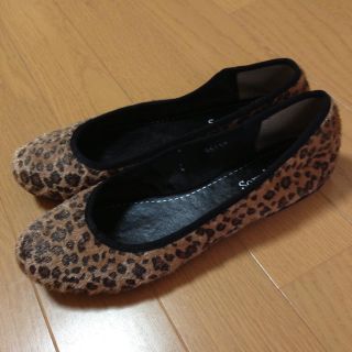 ヒョウ柄 フラットシューズ(ローファー/革靴)