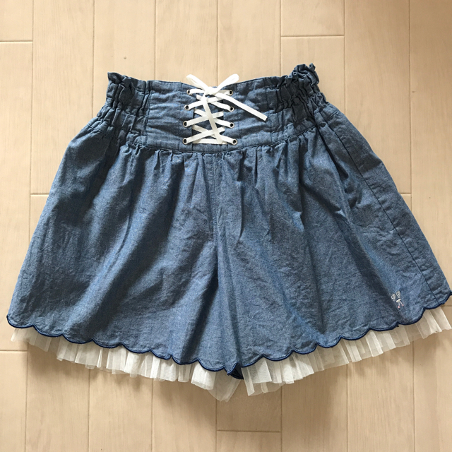 pom ponette(ポンポネット)の⭐️専用です。☆ポンポネット レースアップパンツ式スカート☆ 160cm キッズ/ベビー/マタニティのキッズ服女の子用(90cm~)(スカート)の商品写真