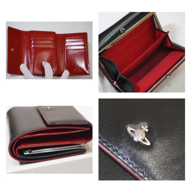 Vivienne Westwood(ヴィヴィアンウエストウッド)のヴィヴィアンウエストウッド　レザーウォレット サイフ ブラック×レッド レディースのファッション小物(財布)の商品写真