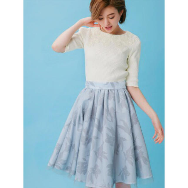dazzlin(ダズリン)のkurumi様専用♡美品パステルモノトーンフラワースカート♡ブルーＳ レディースのスカート(ひざ丈スカート)の商品写真