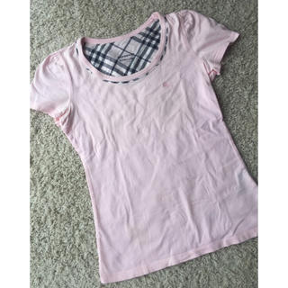 バーバリー(BURBERRY)の難ありバーバリーブルーレーベル☆ピンクTシャツ38(Tシャツ(半袖/袖なし))