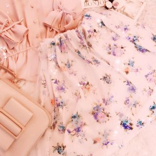 トッコ(tocco)のtocco closet♡チュール花柄スカート♡(ひざ丈スカート)