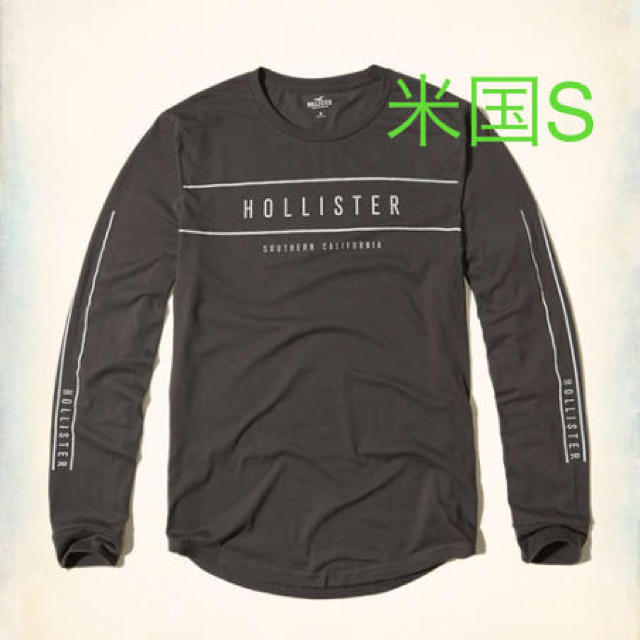 Hollister(ホリスター)の米国S【厳選】ホリスター 袖ロゴロンTシャツ★米国S★グレー系★新品 メンズのトップス(Tシャツ/カットソー(七分/長袖))の商品写真