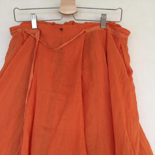 オレンジ  スカート(ひざ丈スカート)