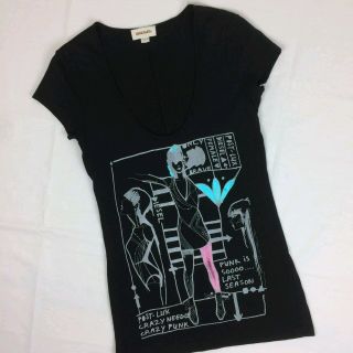 ディーゼル(DIESEL)の美品 DIESEL ディーゼル 半袖UネックTシャツ ブラック サイズXS(Tシャツ/カットソー(半袖/袖なし))