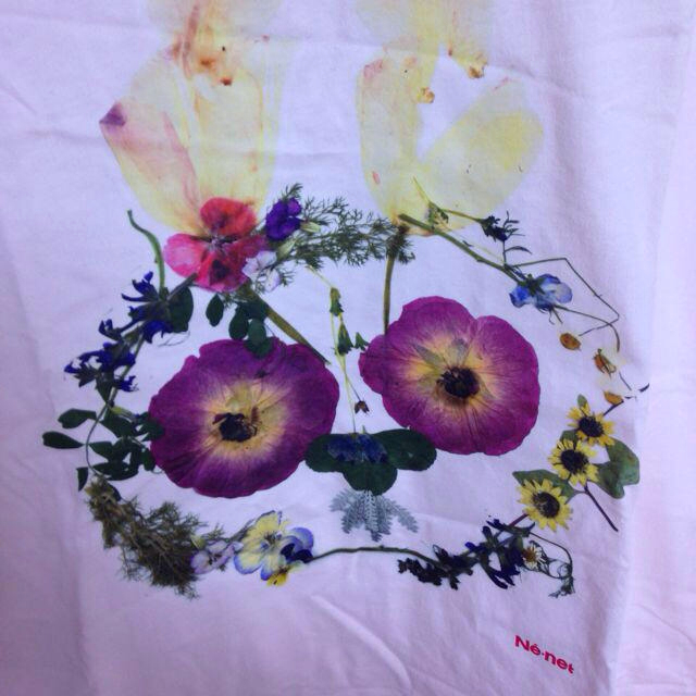 Ne-net(ネネット)の押し花うさぎTシャツワンピ レディースのトップス(Tシャツ(半袖/袖なし))の商品写真